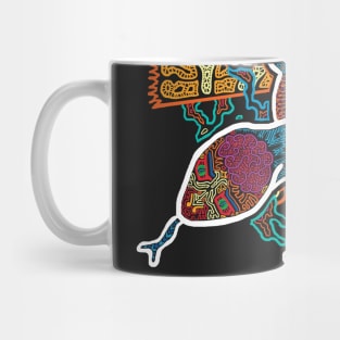 PSYCHEDELIC TRIPPY HORROR VACUI ANIMAL NEWT LIZARD WITH SUN AND CLOUDS - linework Mug